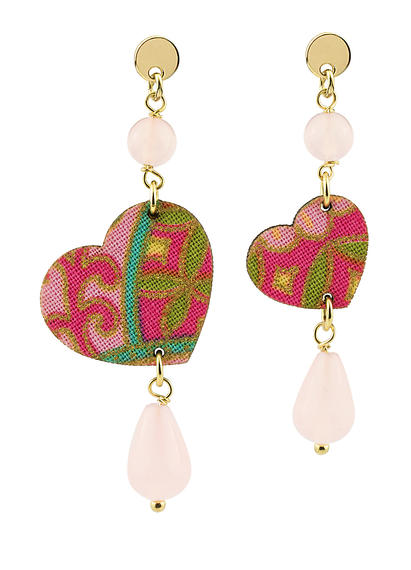 Mini Pink Heart Earrings - Lebole Maison